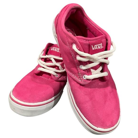 Vans Girls Canvas Shoes Vibrant Pink Sneakers Size 2 - Picture 2 of 9